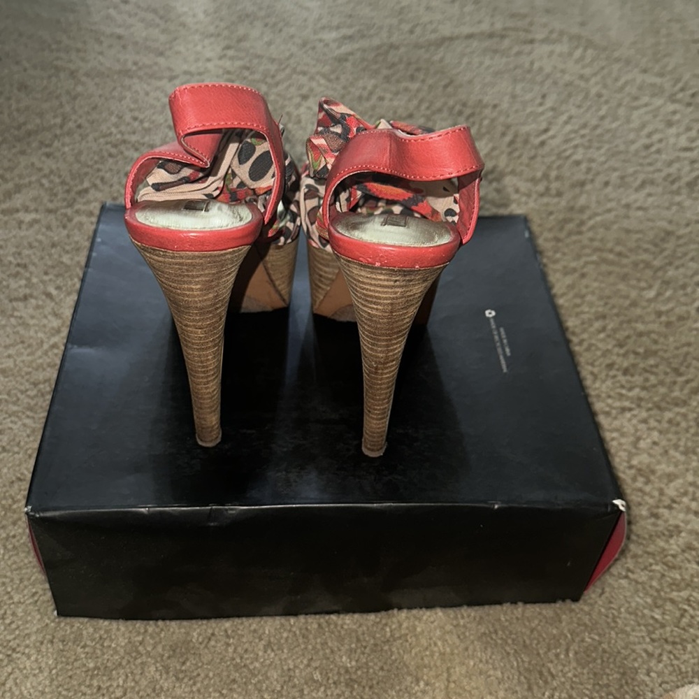 Multi Colored Red Platform Heels - image 3